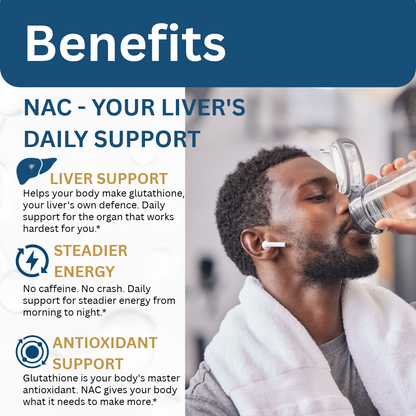 NAC600+NAD⁺  to Support your liver. Steady your days.