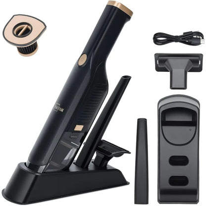 Handheld Vacuum Cordless, 15KPA High Power Suction, USB Quick Charge, Car Vacuum Cleaner with Storage Dock, Lightweight Recharge