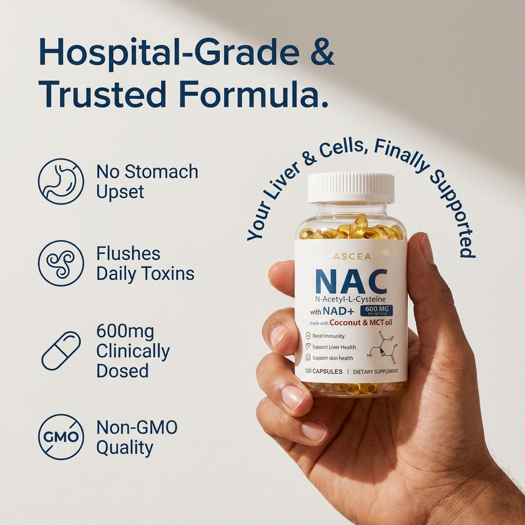 NAC600+NAD⁺  to Support your liver. Steady your days.