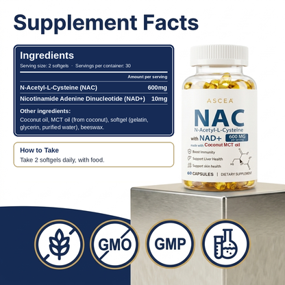 NAC600+NAD⁺  to Support your liver. Steady your days.